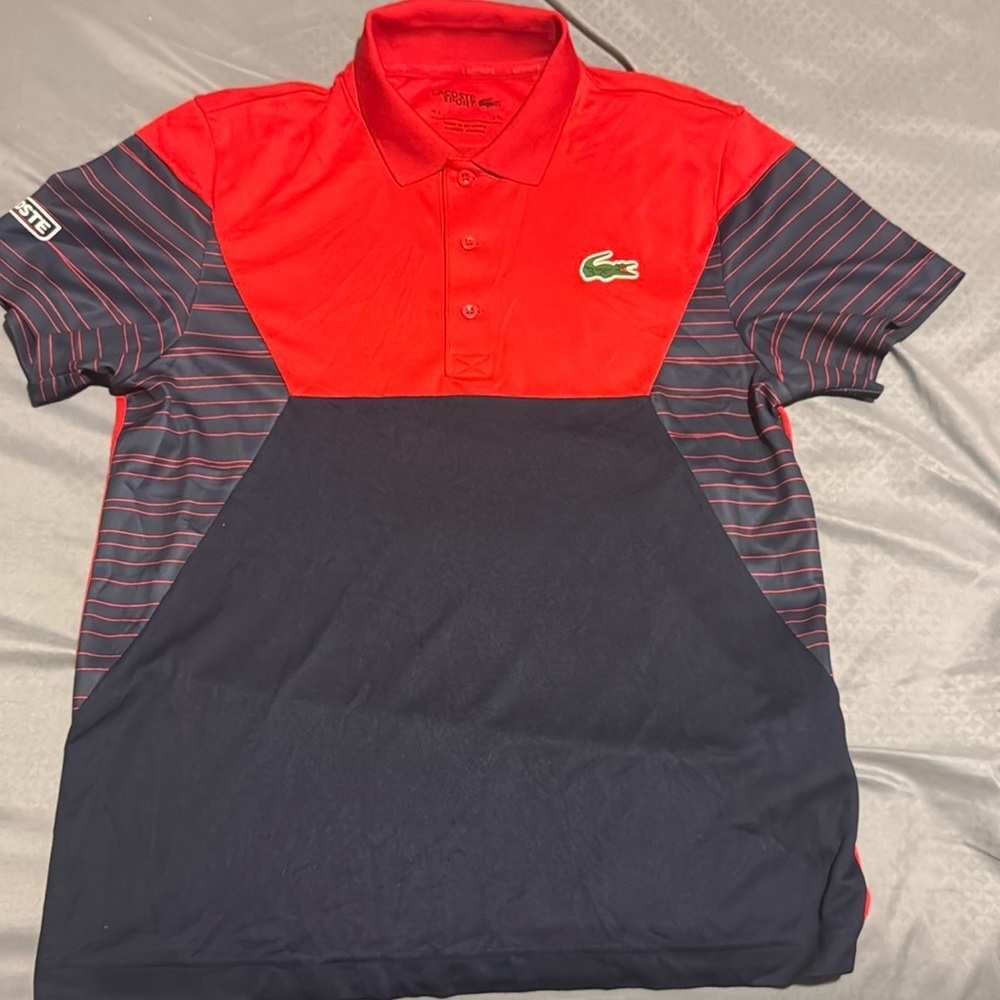 Polo homme Lacoste Sport Colourblock Pique bleu